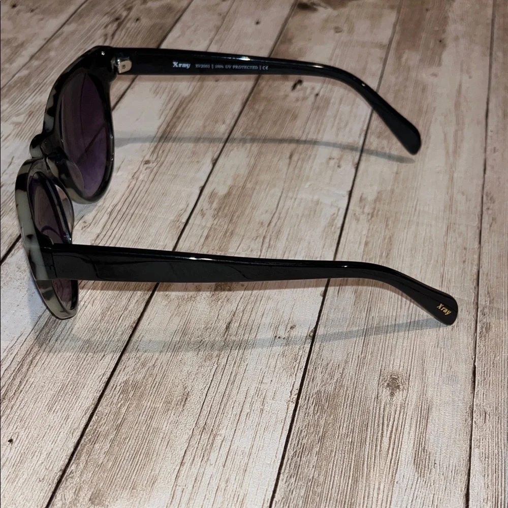 X-RAY round cat eye tortoise shell brown and beige Gradient Sunglasses